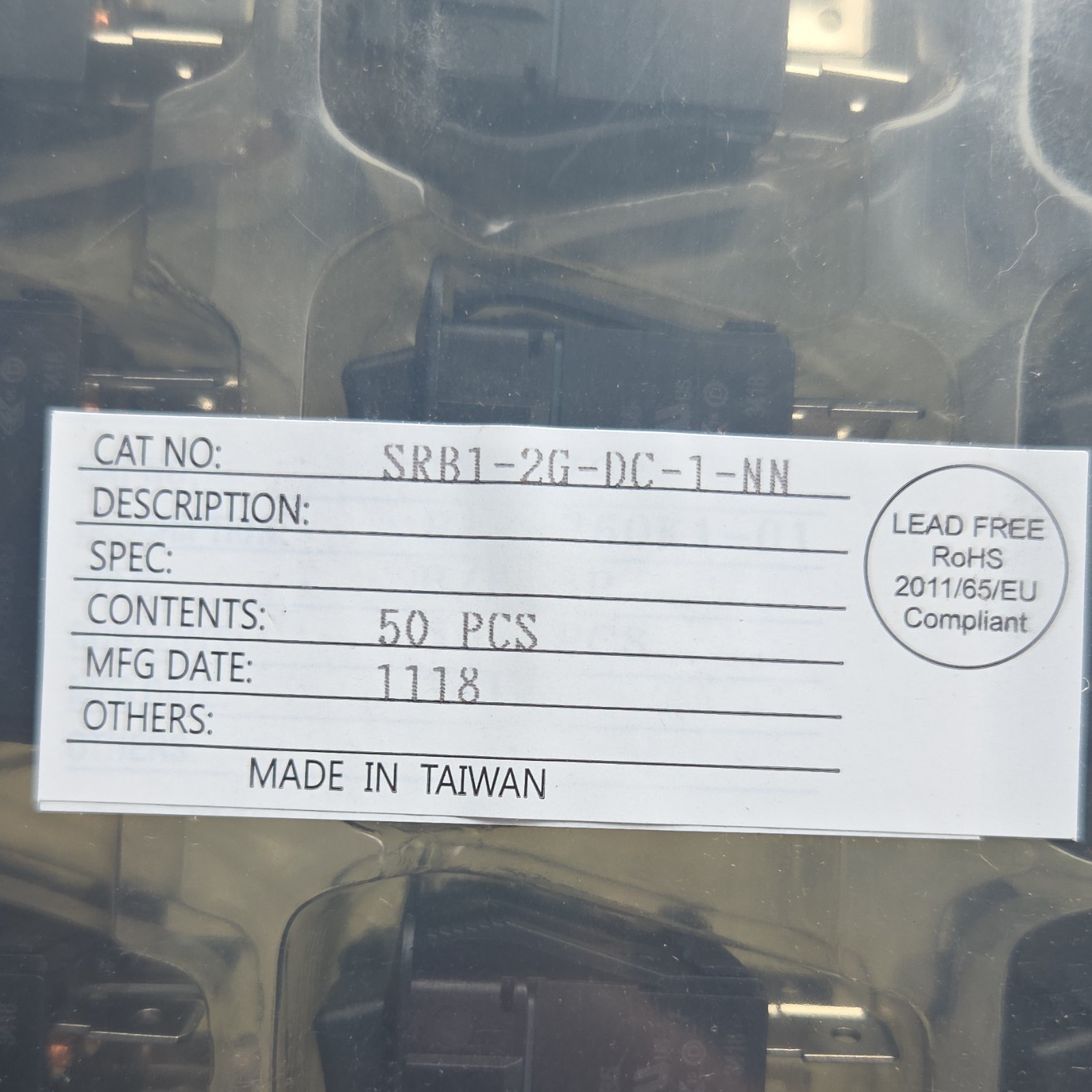SRB1-2G-DC-1-NN General Purpose Relay 50-Pack
