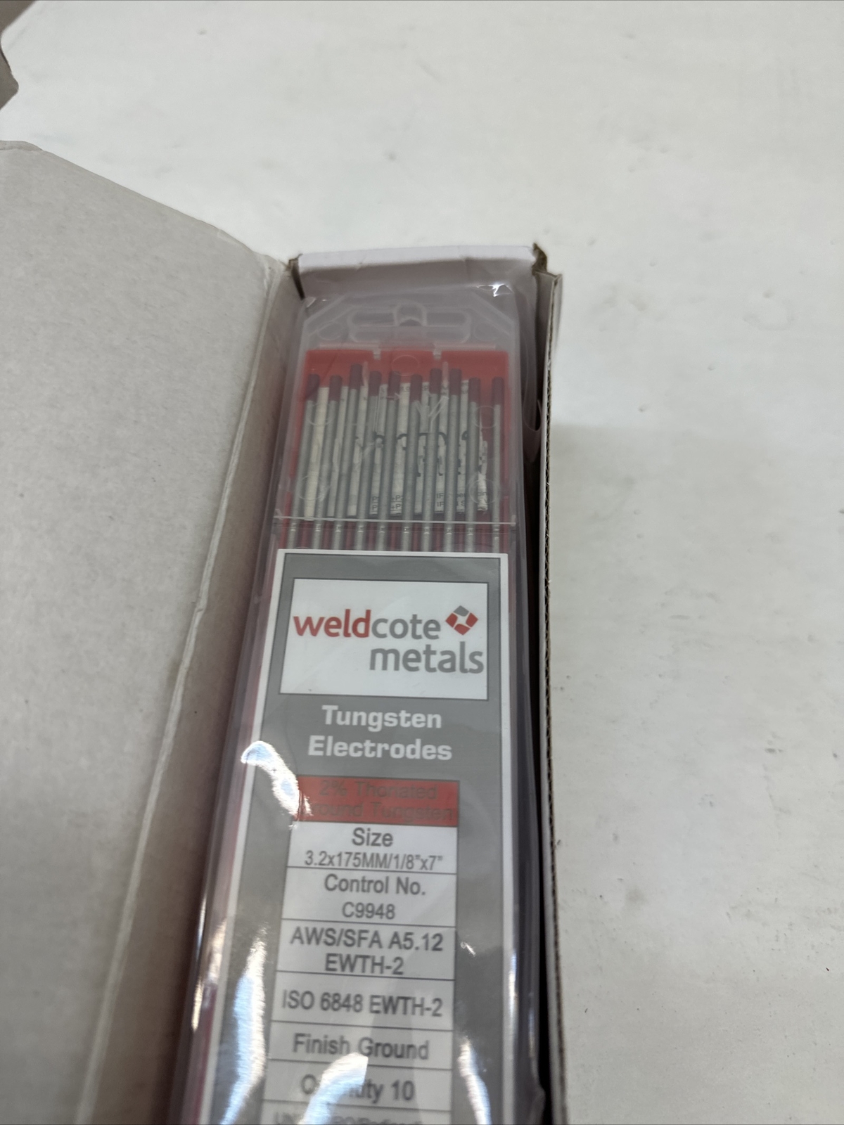 Tungsten Electrodes 1/16″ x 7″ WP Gound Annealed ANSI/AWS A5.12M-98 100PK