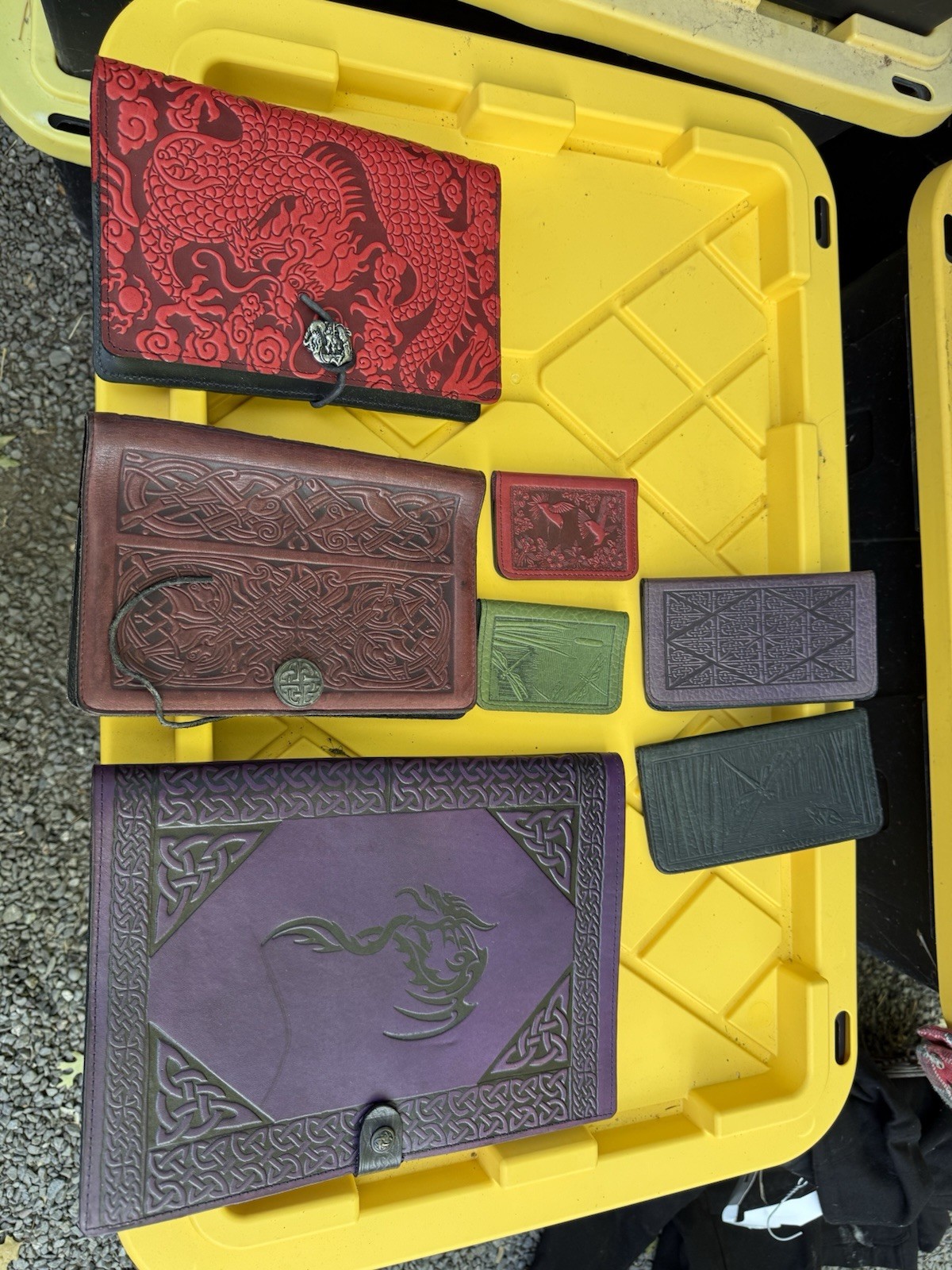 OBERON Design Celtic Leather Notebook Relief LOT COLLECTION Of 7 Pieces SEE PICS