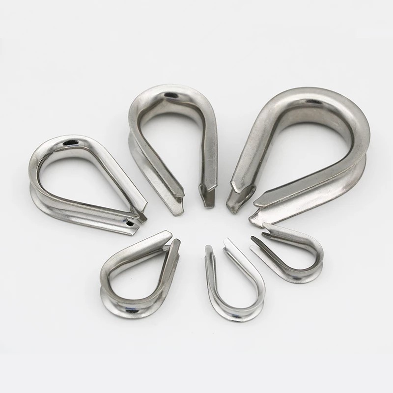 Wire Rope Thimble Clamp Stainless Steel Marine Grade 304 A2 Cable Clip Loop