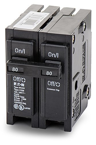 Eaton BR280 Plug-On Mount Type BR Circuit Breaker 2-Pole 80 Amp 120/240 Volt AC