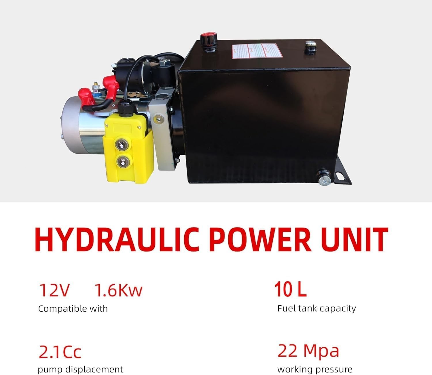 Single Acting Hydraulic Pump 10 Quart Hydraulic Power Units 12V DC SAE