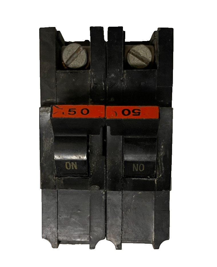 FPE Federal Pacific 2-Pole 50A NC Breaker Stab Lok HACR Full Size 1-Inch
