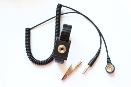 ESD Safe Anti Static Wrist Strap 6ft Ground cord METAL WRISTBAND Black