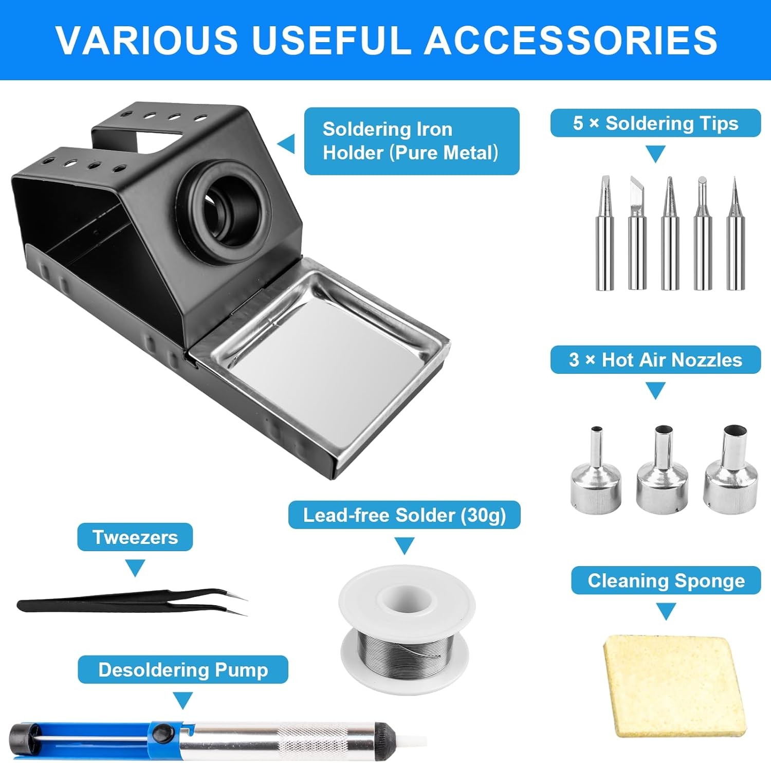 2-in-1 Soldering & Hot Air Rework Station, Dual Control