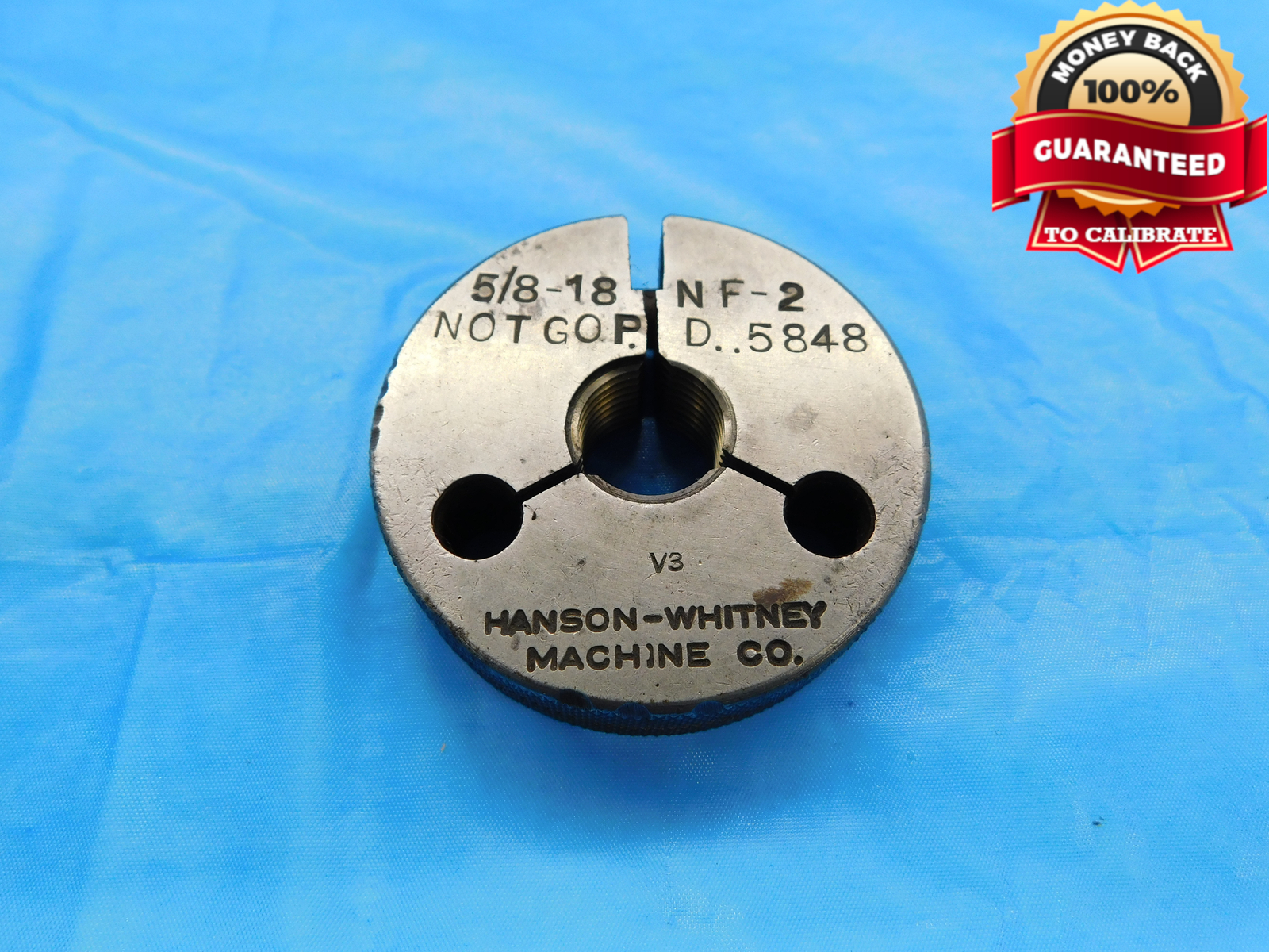 5/8 18 NF 2 THREAD RING GAGE .625 .6250 NO GO ONLY P.D. = .5848 UNF-2 CHECK