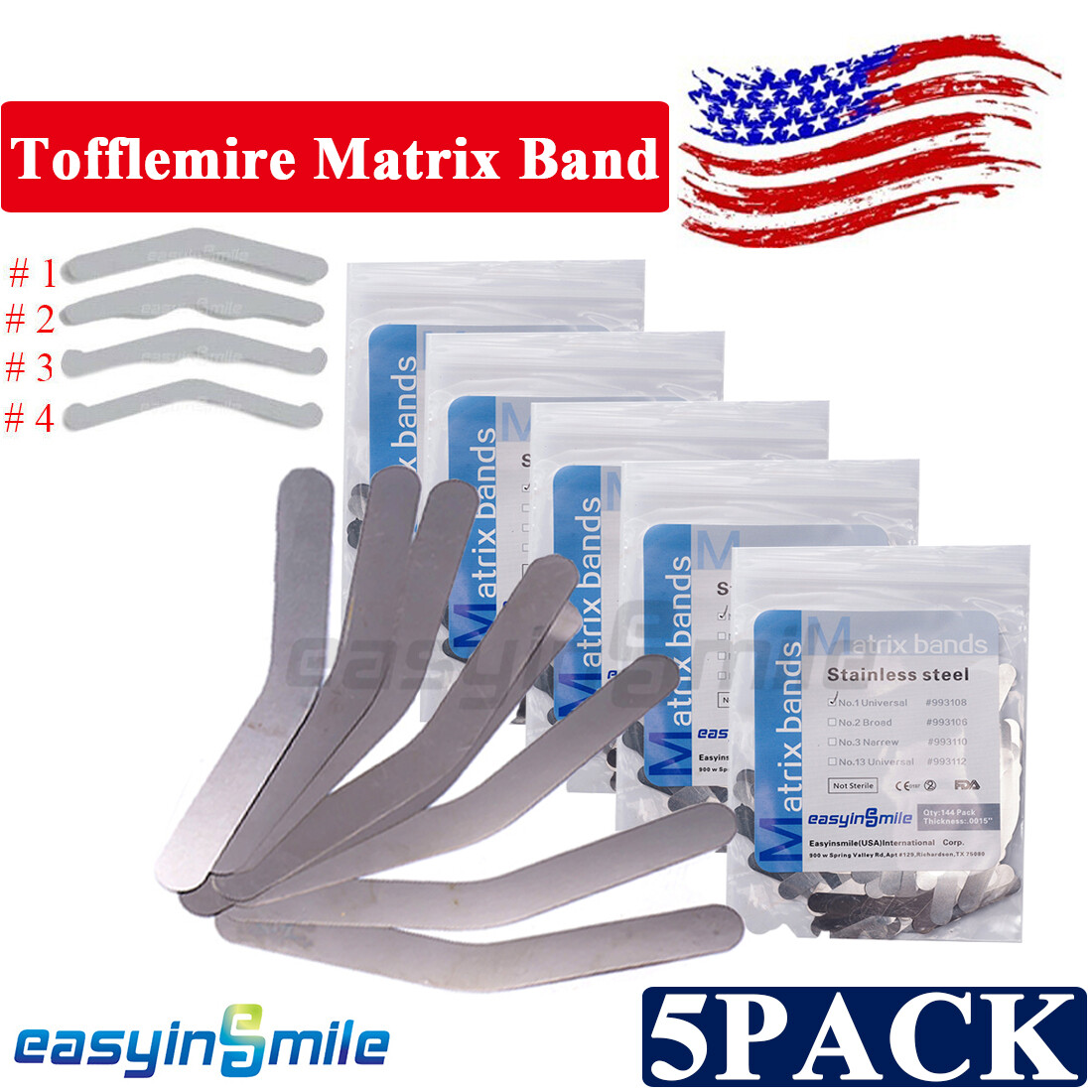 Dental stainless steel tofflemire Matrix Bands Pro Matrix Bands Teeth Repair Kit