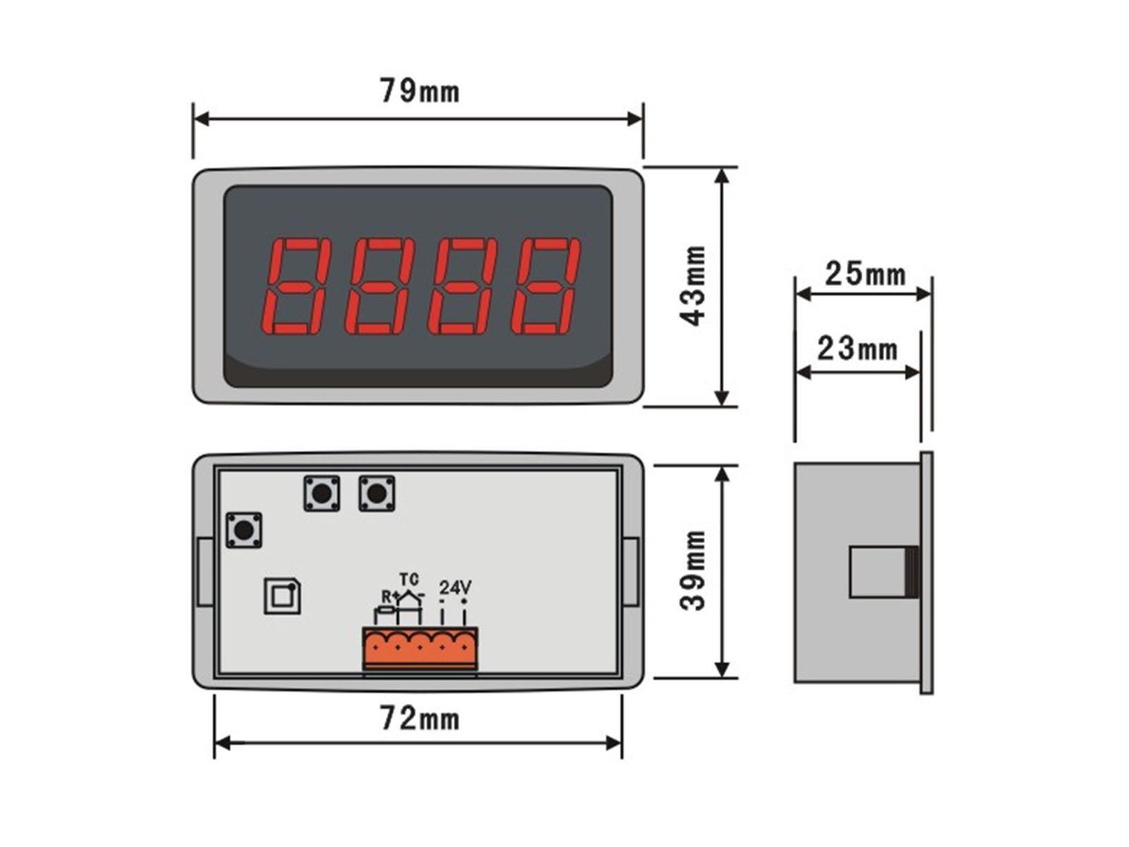 Universal Sensors Input Digital Temperature Meter 12V DC Power (℃ / ℉)