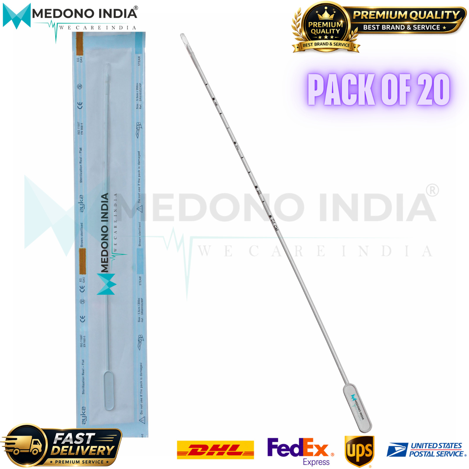 Sterile Pipelle Endometrial Biopsy Curette Disposable Sampling Device Gynecology