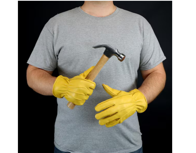 Grain Cowhide Leather Large Work Gloves