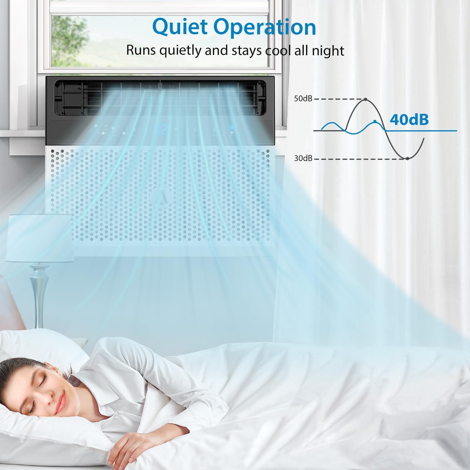 Garvee 6000BTU U-Shaped Window Air Conditioner Quiet Energy Efficient Remote