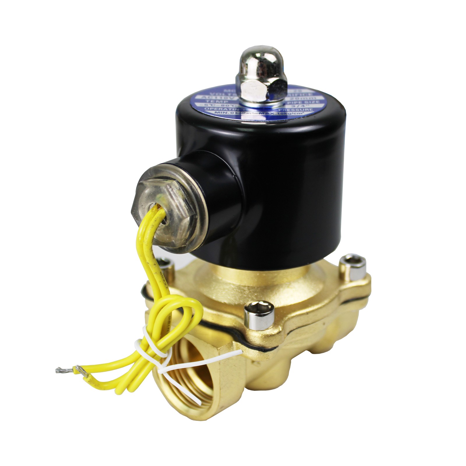 HFS(R) 110V Ac 3/4″ Electric Solenoid Valve Water Air Gas, Fuels N/C – Brass