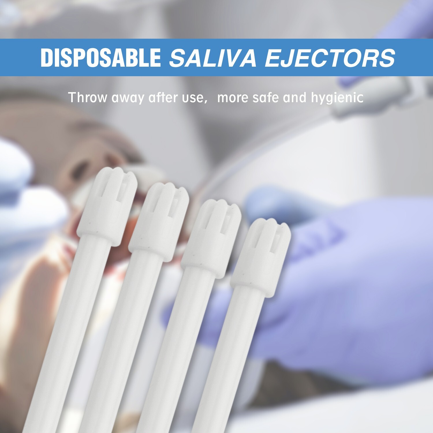 200(2 Bags) OneMed Disposable Dental Saliva Ejectors Evacuation Suction Tips