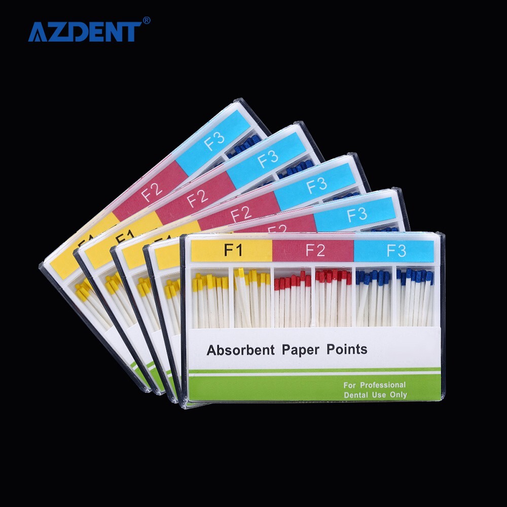 100PCS Dental Puntos Absorbentes de endodoncia para Endo Root Canel F1, F2, F3