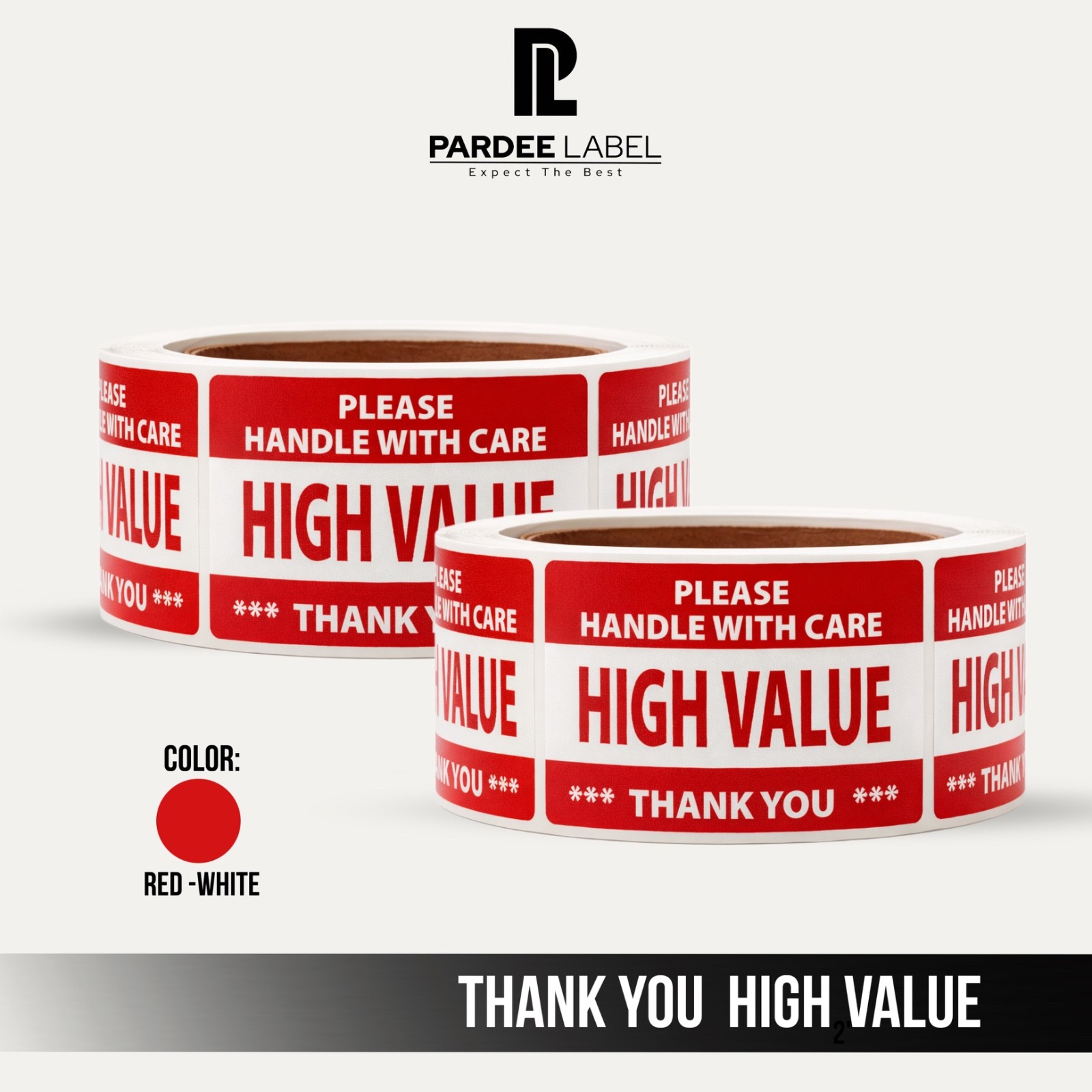 High Value Shipping Stickers – Handle With Care – 250/ Roll Red labels