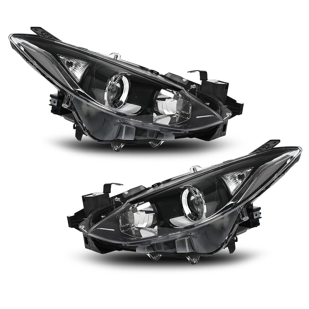 Projector Headlamps For Mazda 3 2014-2016 Pair Black Housing BHN1510K0 BHN1510L0