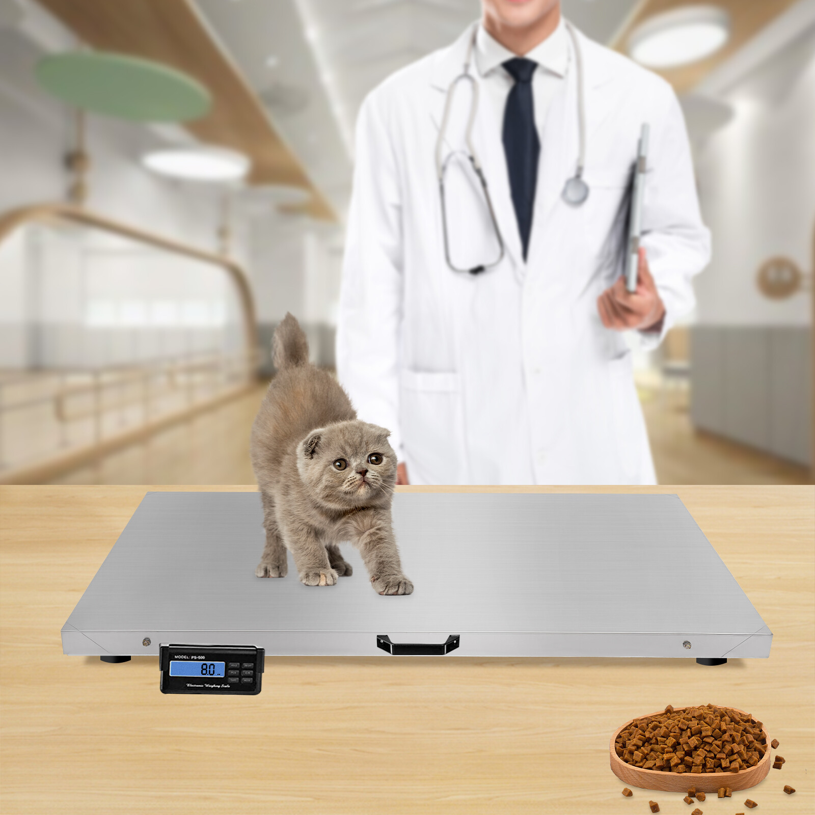 Vet Scale 500kg Veterinary Scale 1100LB Livestock Floor Animal Pet Scale PS-500