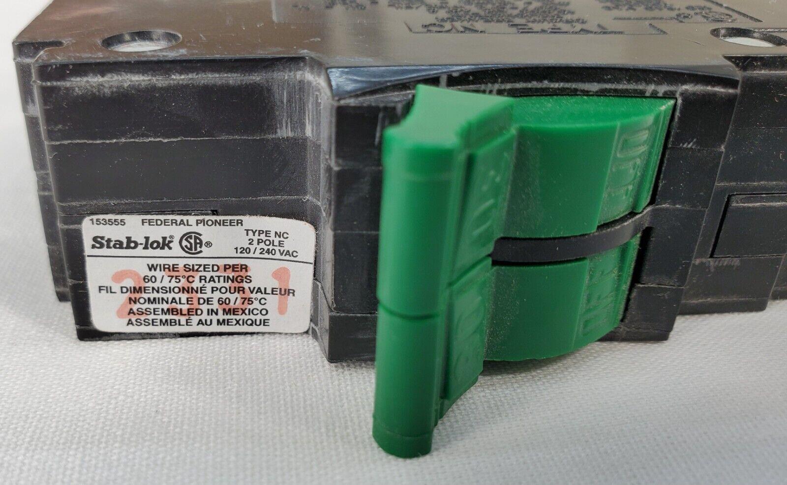 Federal Pioneer Stab-lok Double Pole Circuit Breaker NC0230CP 2 Pole 30 Amp