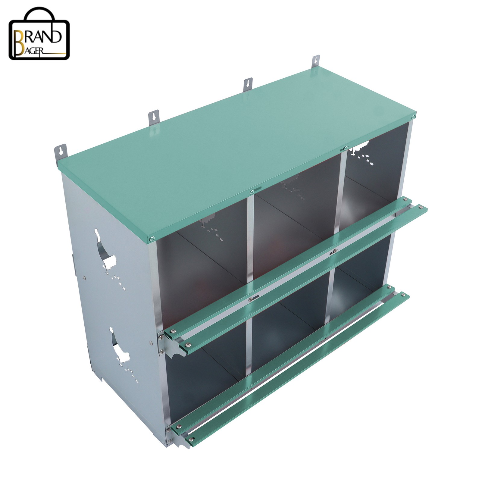High Quality Material 6 Compartment Chicken Nesting Boxes Metal Poultry Nest Box