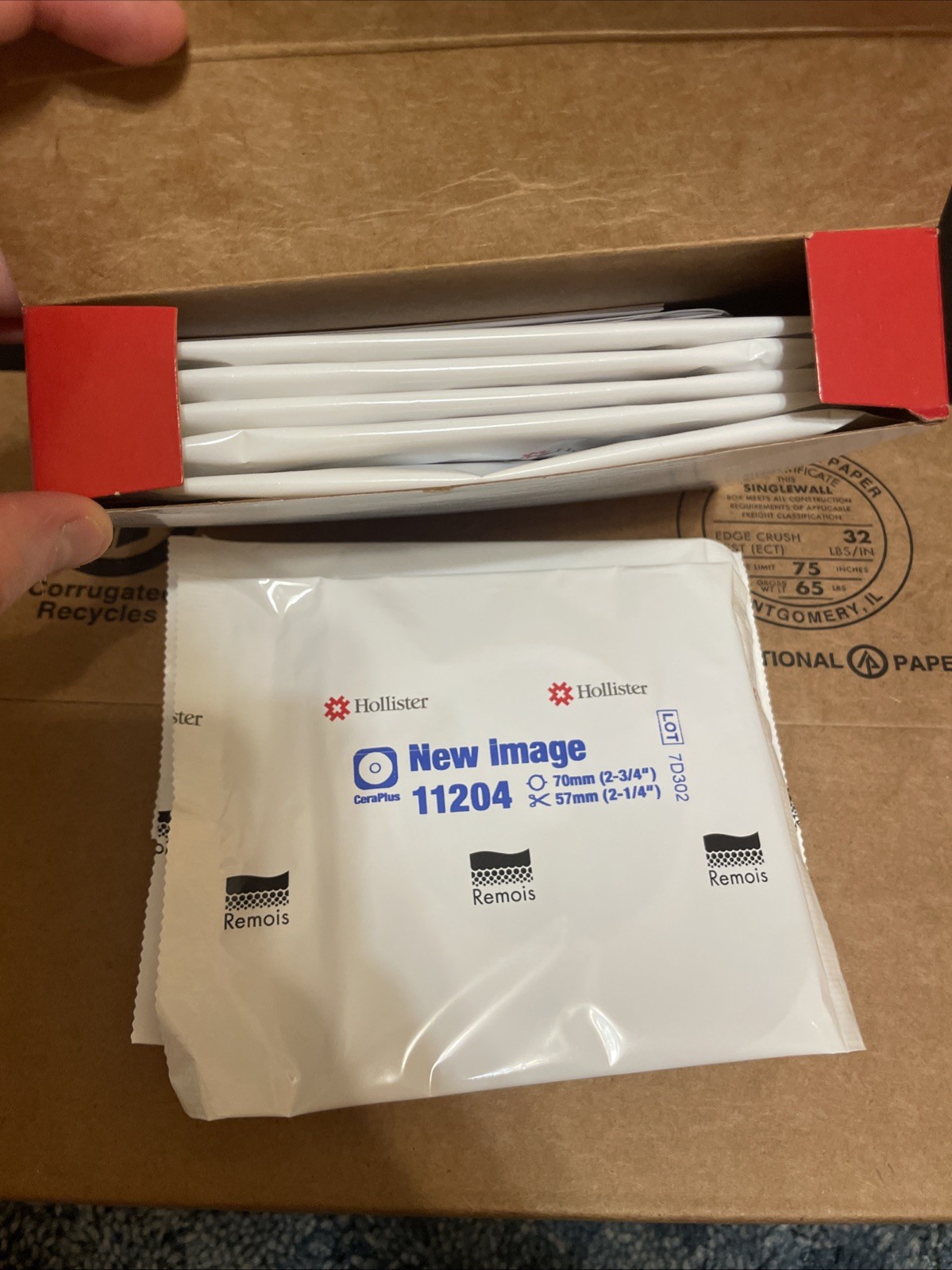 1 Box With 9 Units:Hollister 11204 New Image CeraPlus Flat Skin Barrier, 2 3/4»