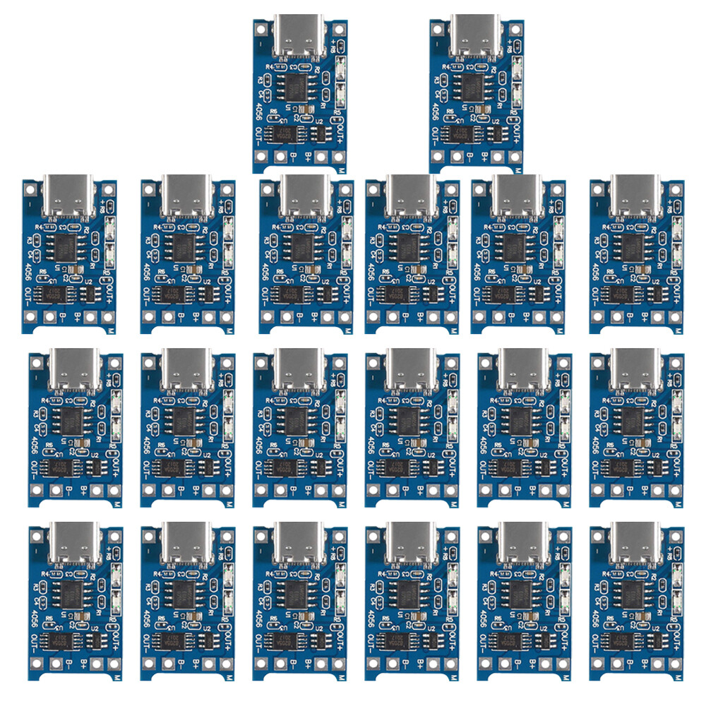 20PCS Type-C USB 5V 1A 18650 TP4056 Lithium Battery Charging Board Charger