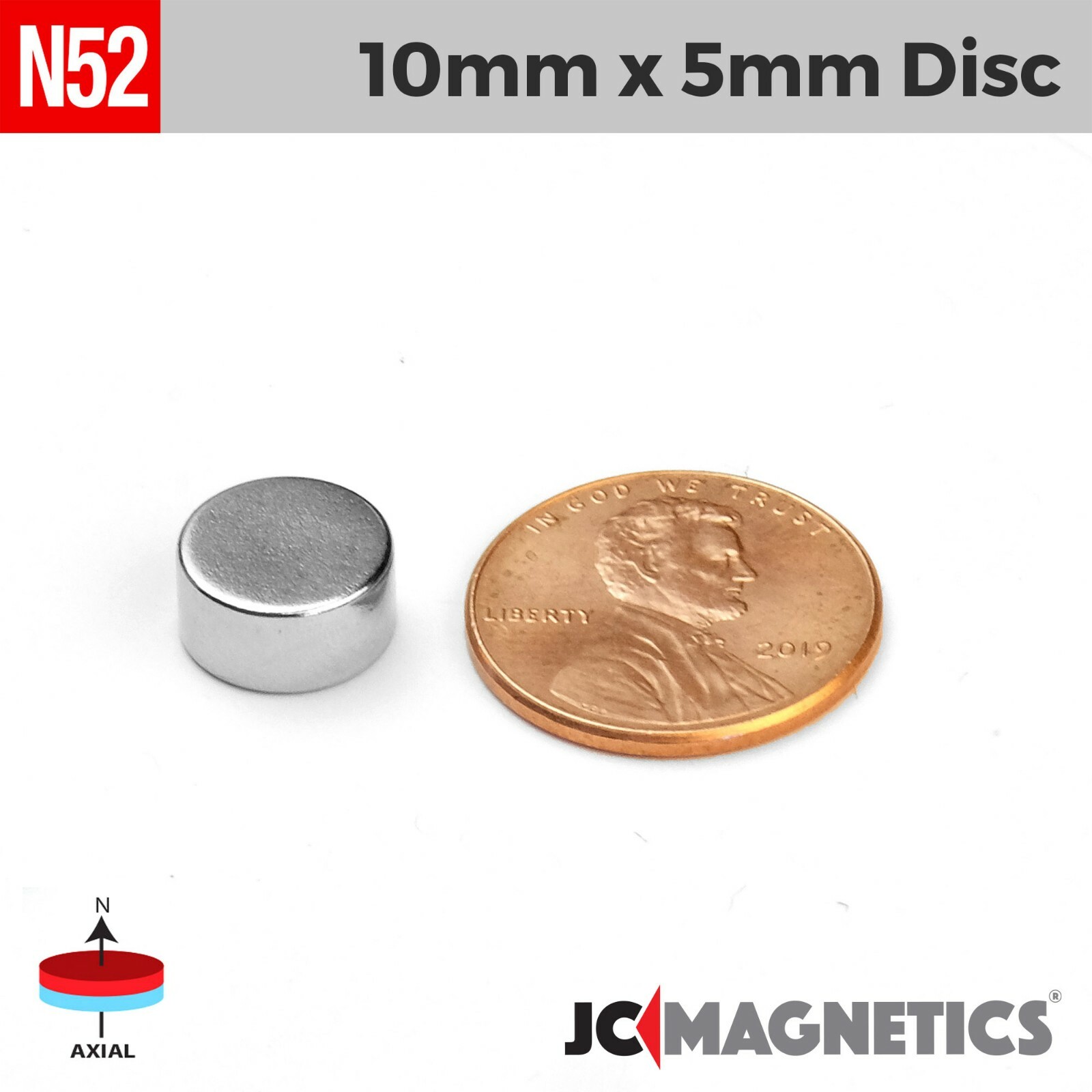 10mm x 5mm 3/8″ x 3/16″ N52 Super Strong Disc Rare Earth Neodymium Magnet 10x5mm