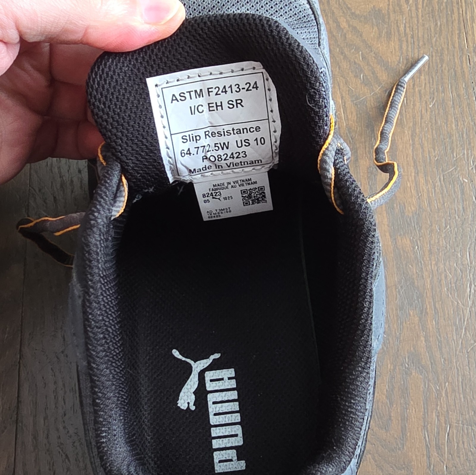 PUMA Shift Grey/Orange Wide Low Work Shoes EH SR Men’s 10 Wide (E/W)