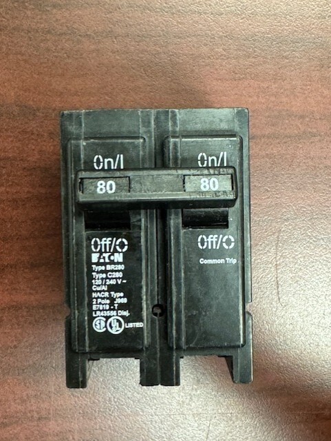 EATON Cutler Hammer BR280 2Pole 80Amp 120/240Volt Plug-In Circuit Breaker NEW