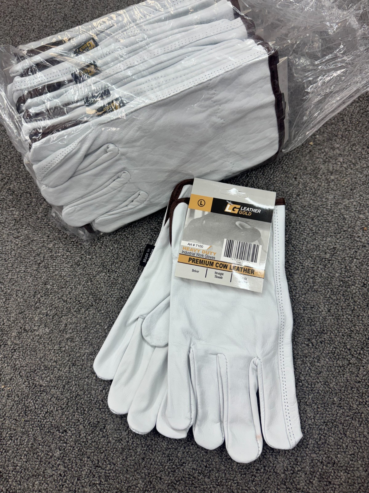 12 Pair Pack, Goat Skin Grain Leather Drivers, work safety gloves (PPE)