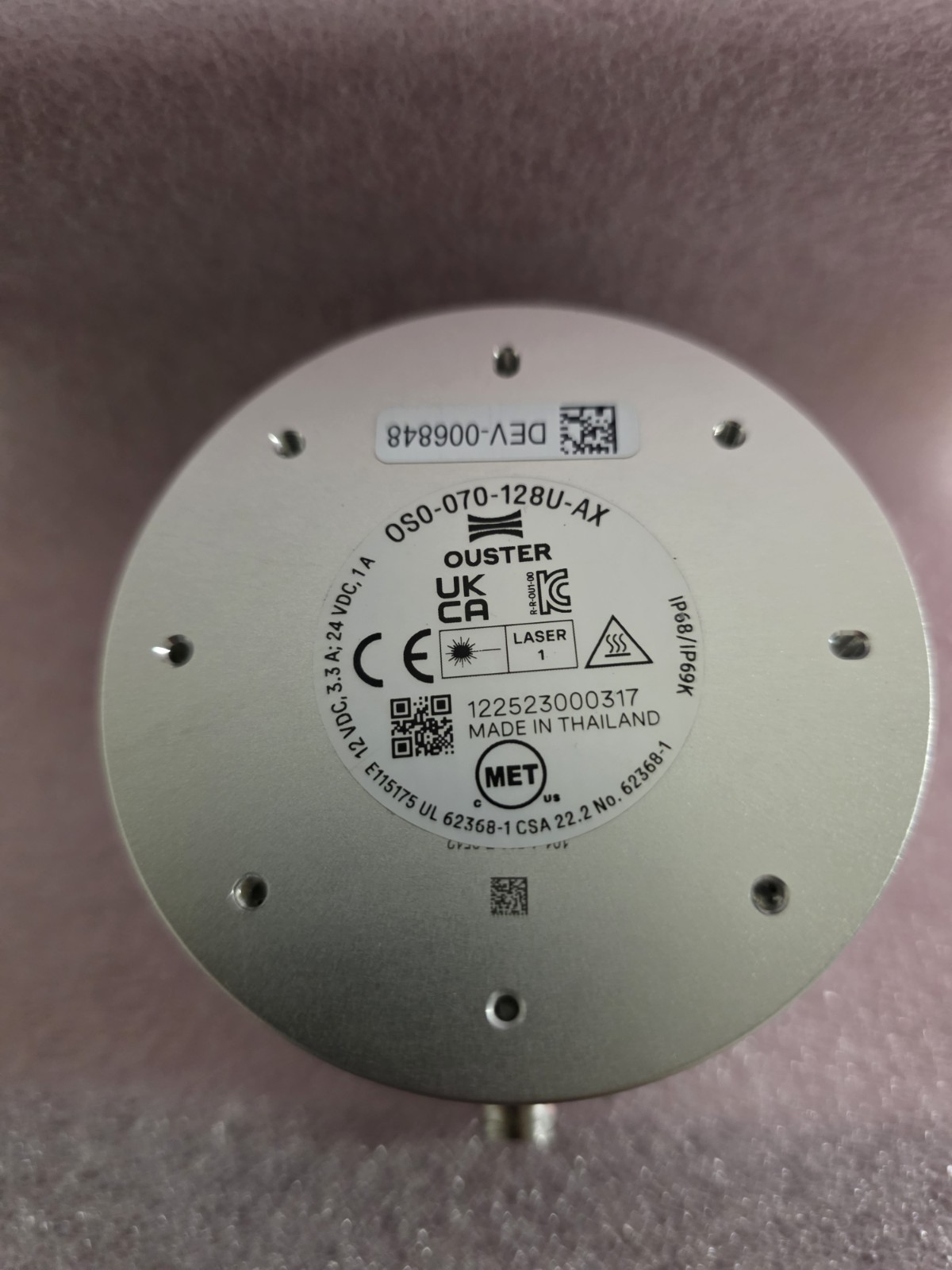 Ouster Lidar OS0-070-128U-AX