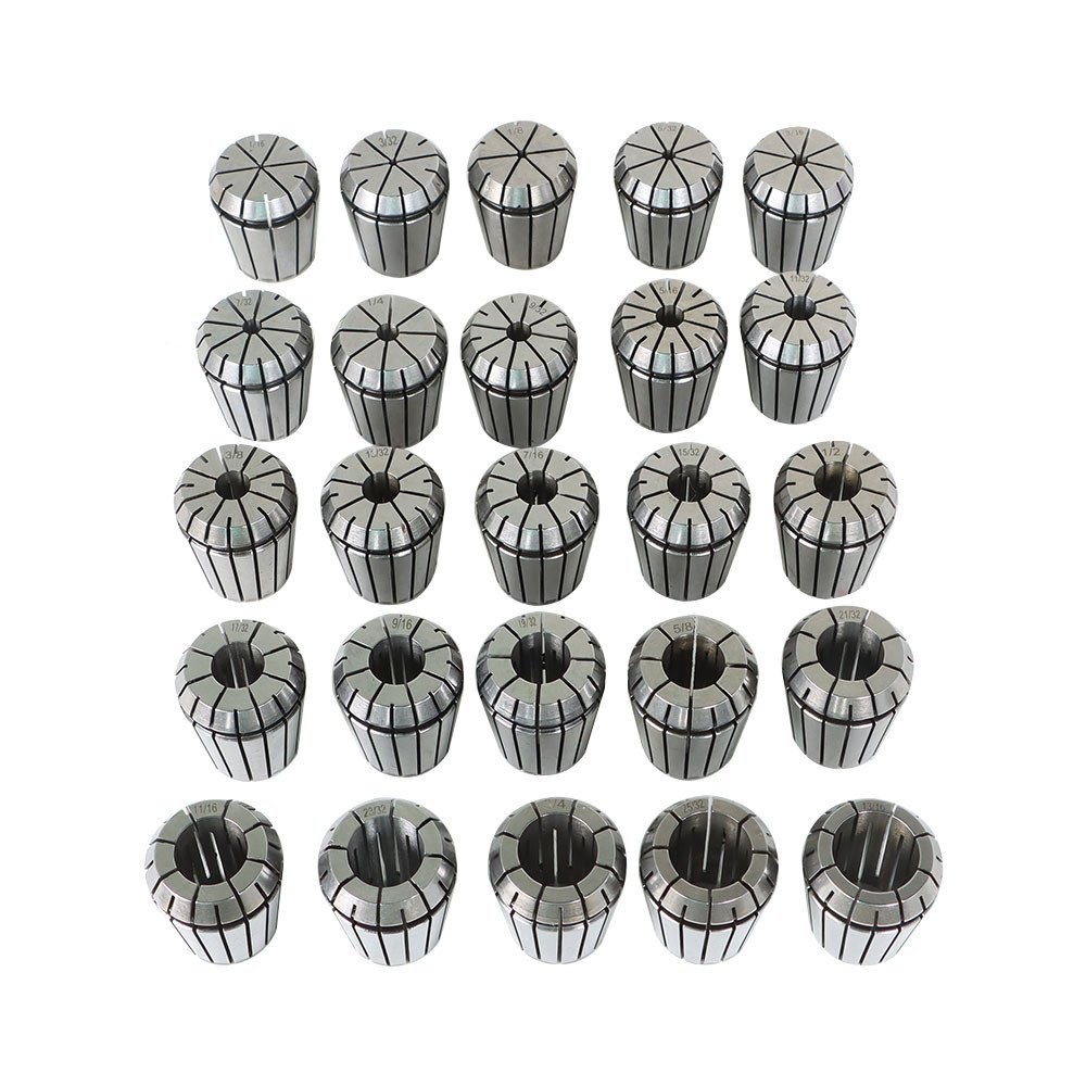 25 Pcs Collet Set ER32 Collet Chuck 1/16″ – 3/4″ Holder Spring Collet Set