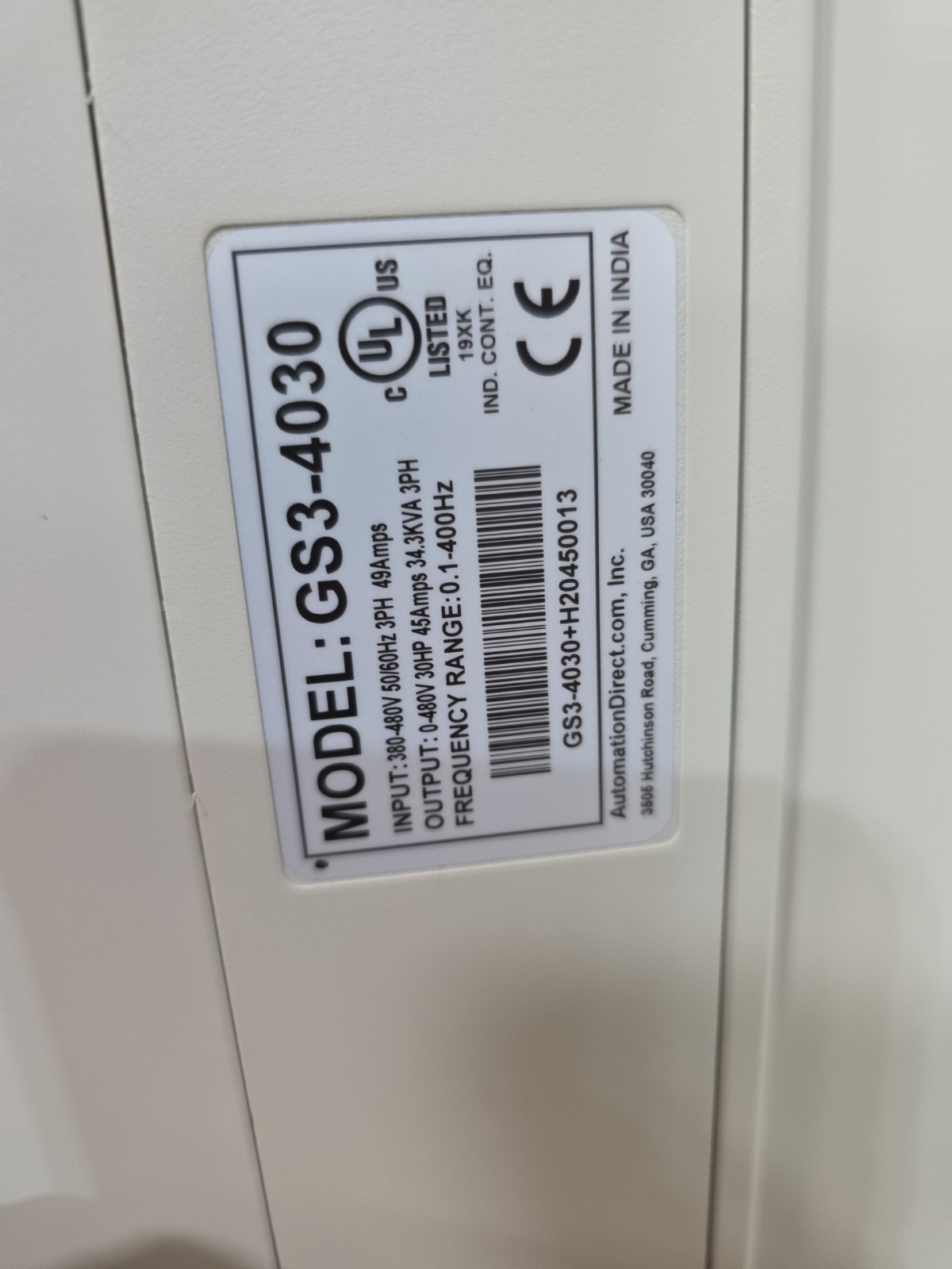 Automation Direct GS3-4030 Durapulse General Purpose 3-Phase AC Drive 30Hp