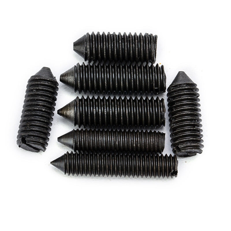 Black Steel Slotted Set Screws With Cone Point M2 M2.5 M3 M4 M5 M6 M8