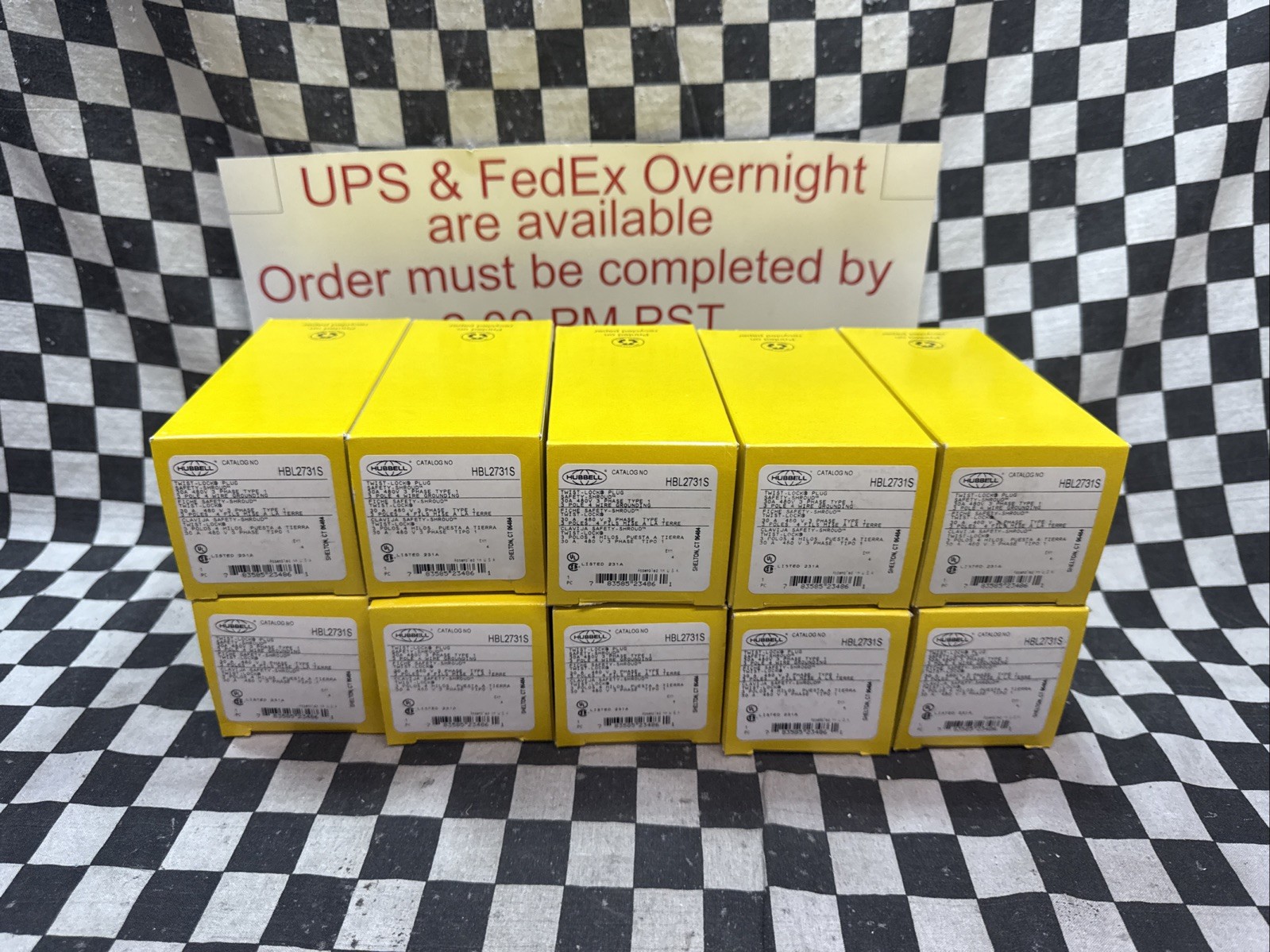 HUBBELL HBL2731S, L16-30P, 480V AC, 30 A, 4CV52, LOT OF 10, SHIPSAMEDAY