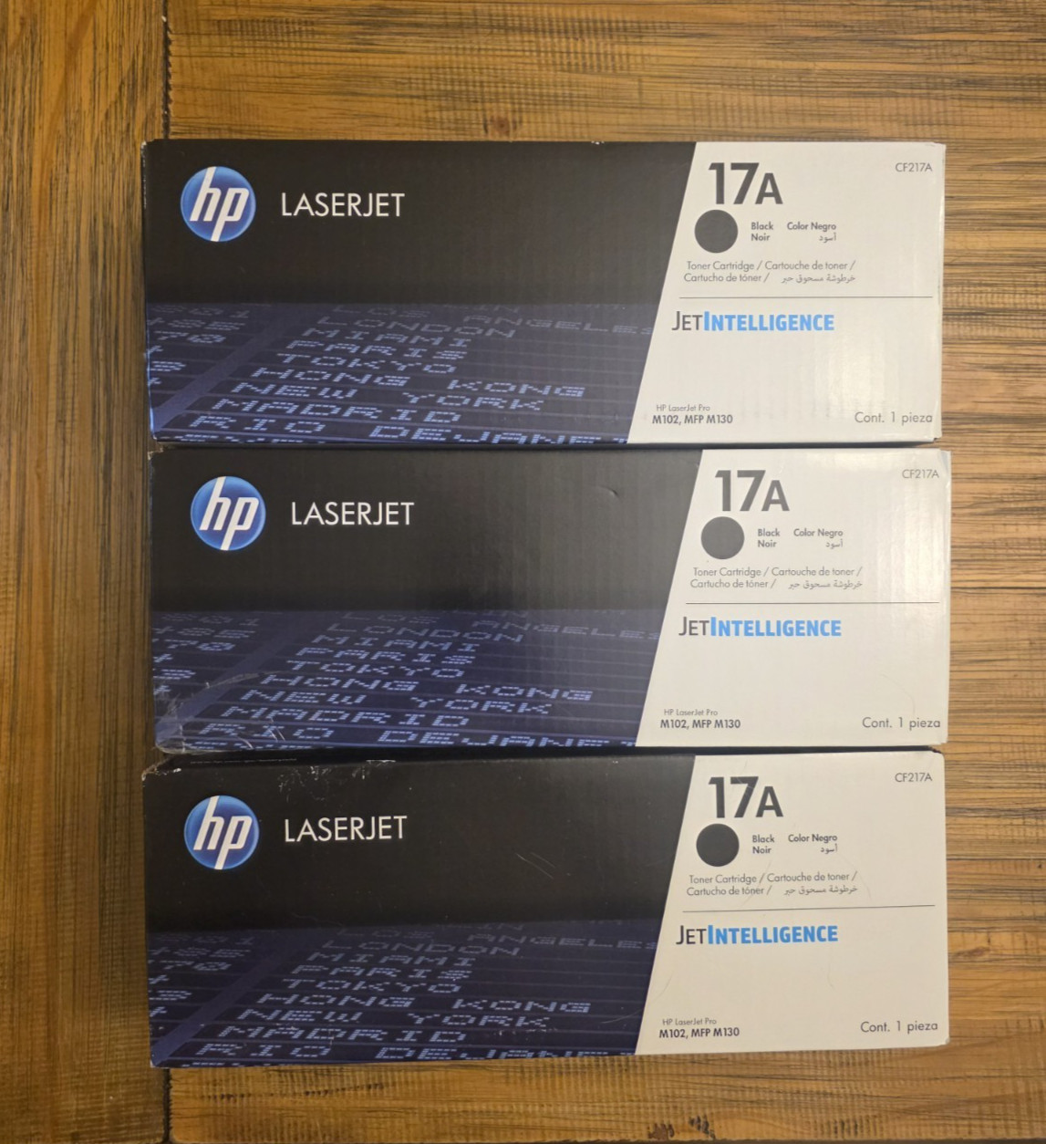 HP 17A CF217A Black Laser Jet Toner Cartridges 3 Unit New