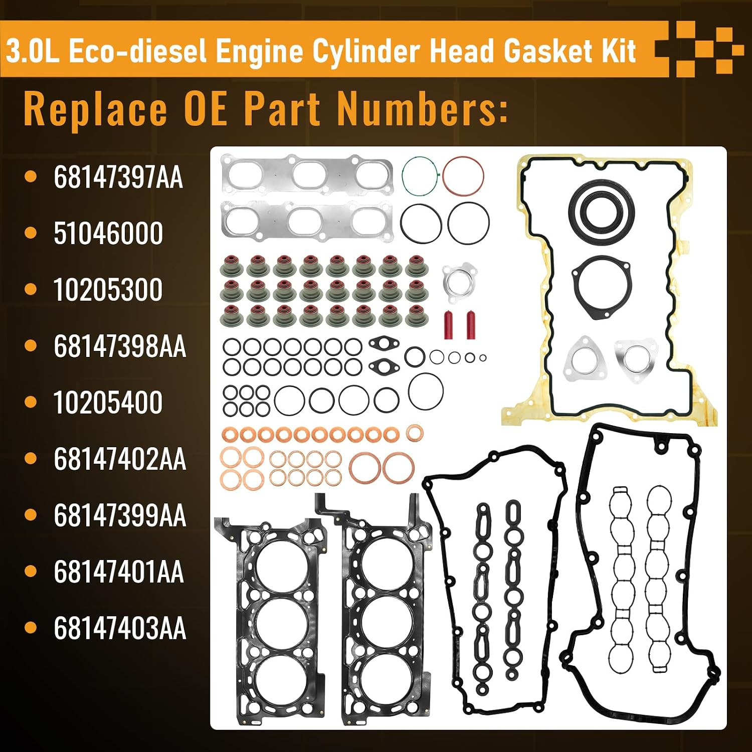 3.0L EcoDiesel V6 Cylinder Head Gasket 2014-2018 Jeep Grand Cherokee Ram 1500