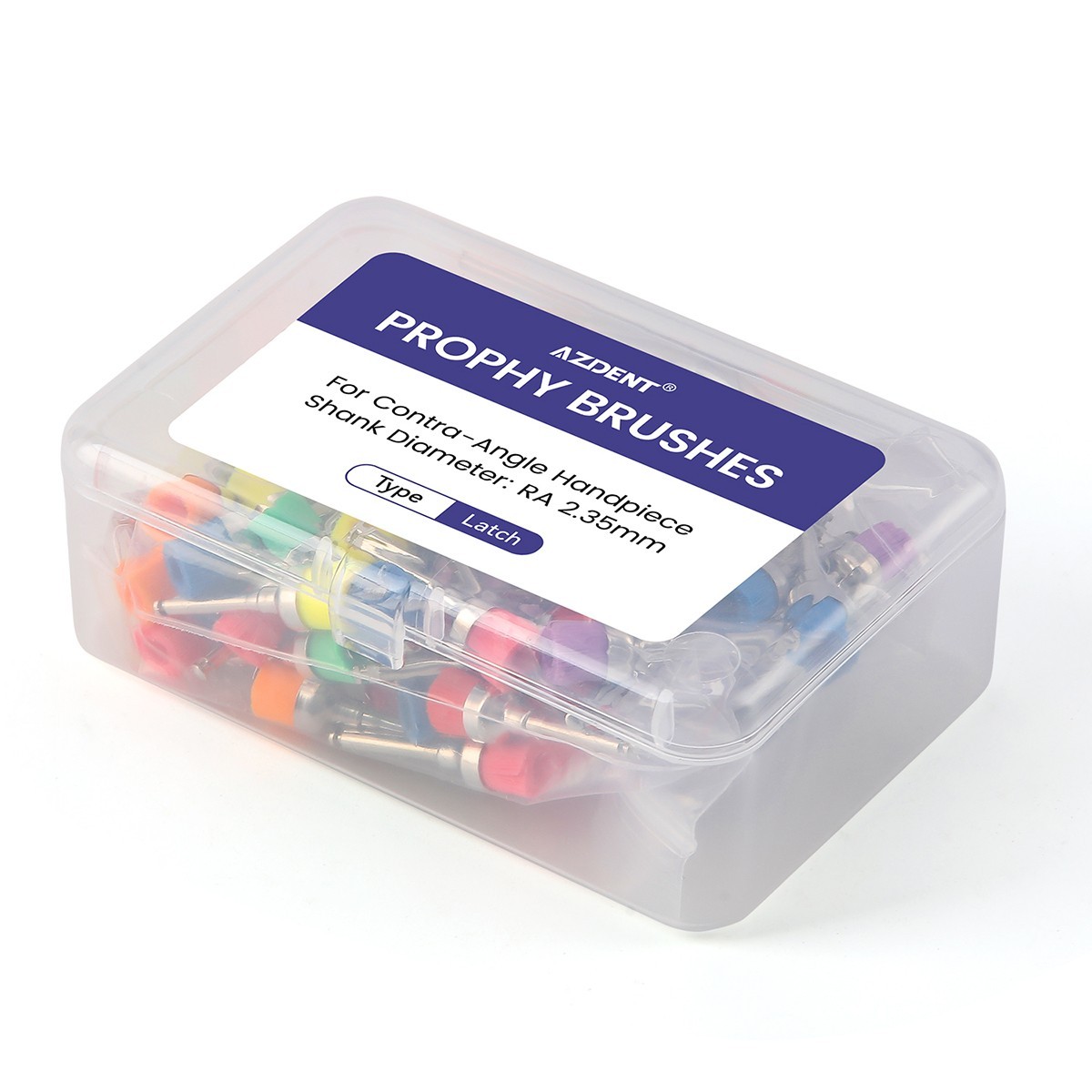 100pcs Dental Nylon Colored Soft Bowl Polishing Flat Tapere Prophy Brushes Latch