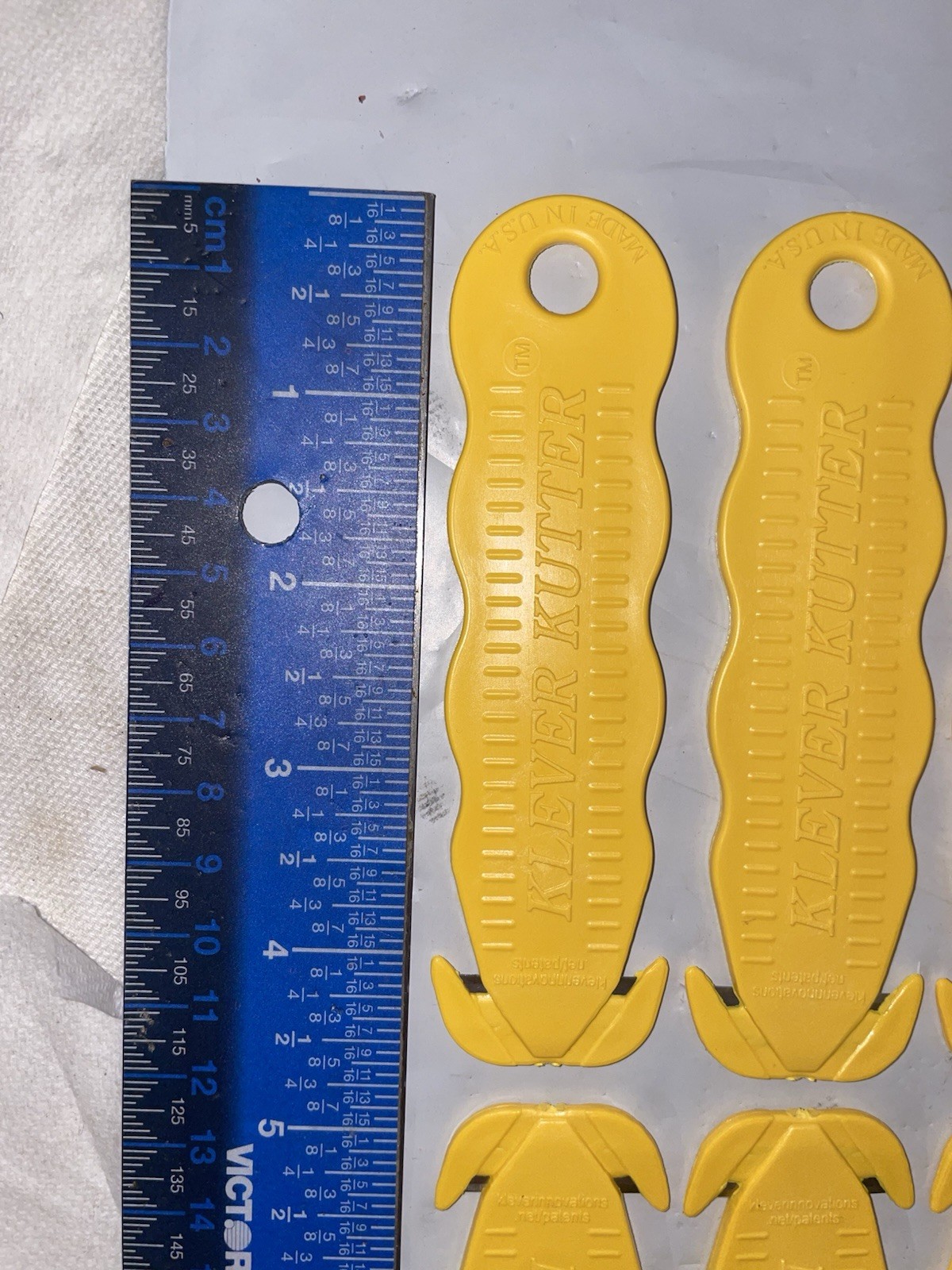 Qty 12 Klever Kutter Yellow KCJ-1Y Safety Box Cutters, USA