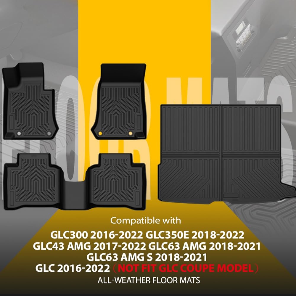 TPE Mats Liners Benz GLC GLC300 GLC63 GLC350e GLC43 AMG 16-22 No Coupe