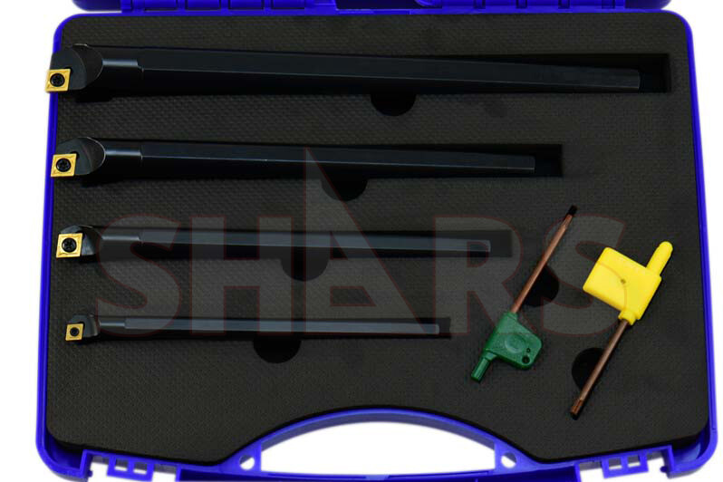 4PC SCLCR INDEXABLE BORING BAR SET 3/8 1/2 5/8 3/4″+ 4 CCMT INSERTS $124 OFF M]