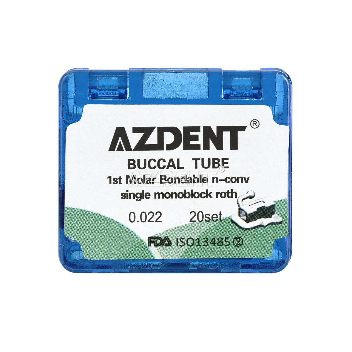 AZDENT Dental Orthodontic Bondable Buccal Tube 1st /2nd Molar Roth /MBT Non-Conv