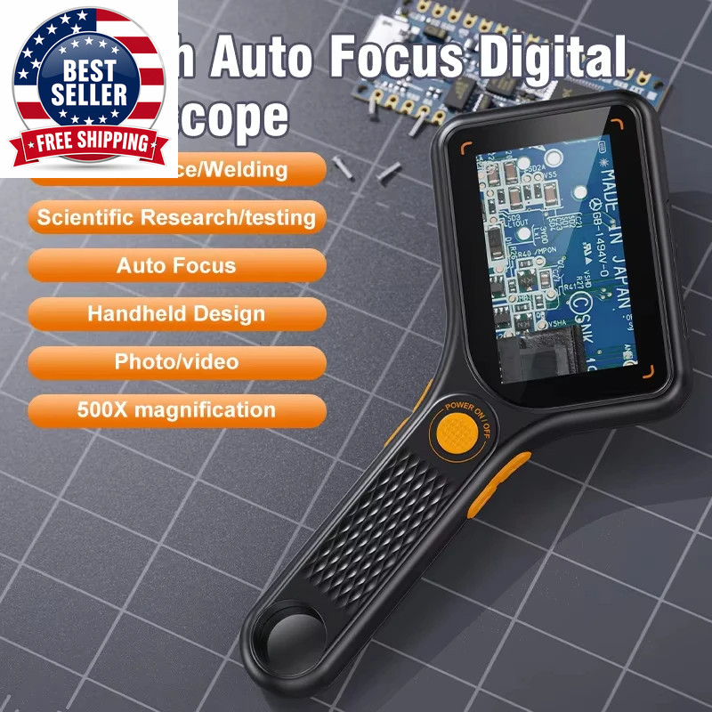 Digital Microscope Handheld 3.0 Inch IPS Color Screen Autofocus 2MP Coin Video M