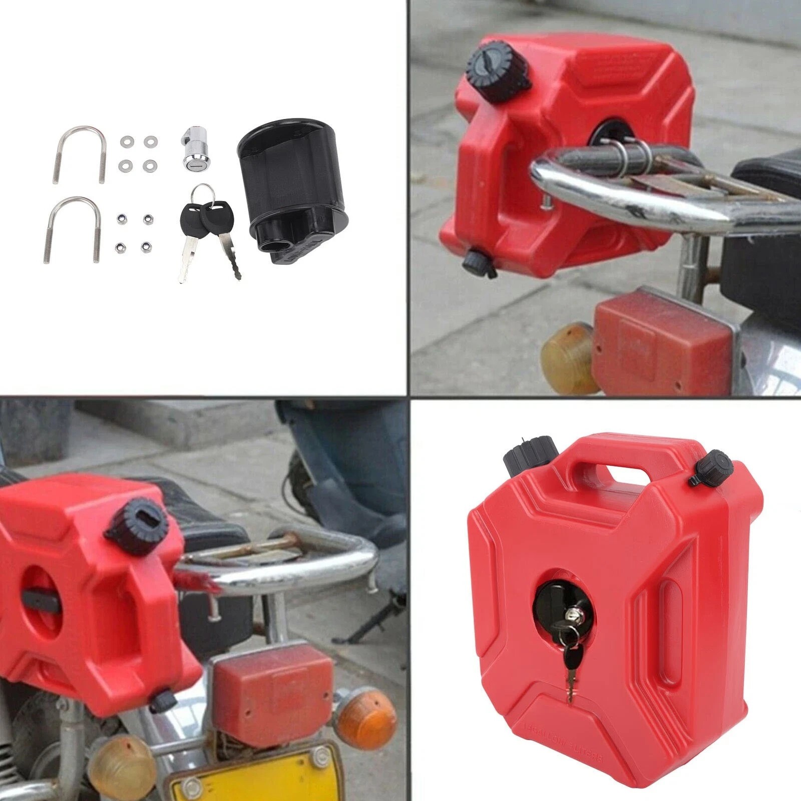 1.3 Gal Portable Gas Fuel Tank Petrol Storage Can For ATV UTV Motorcycle Car 5L