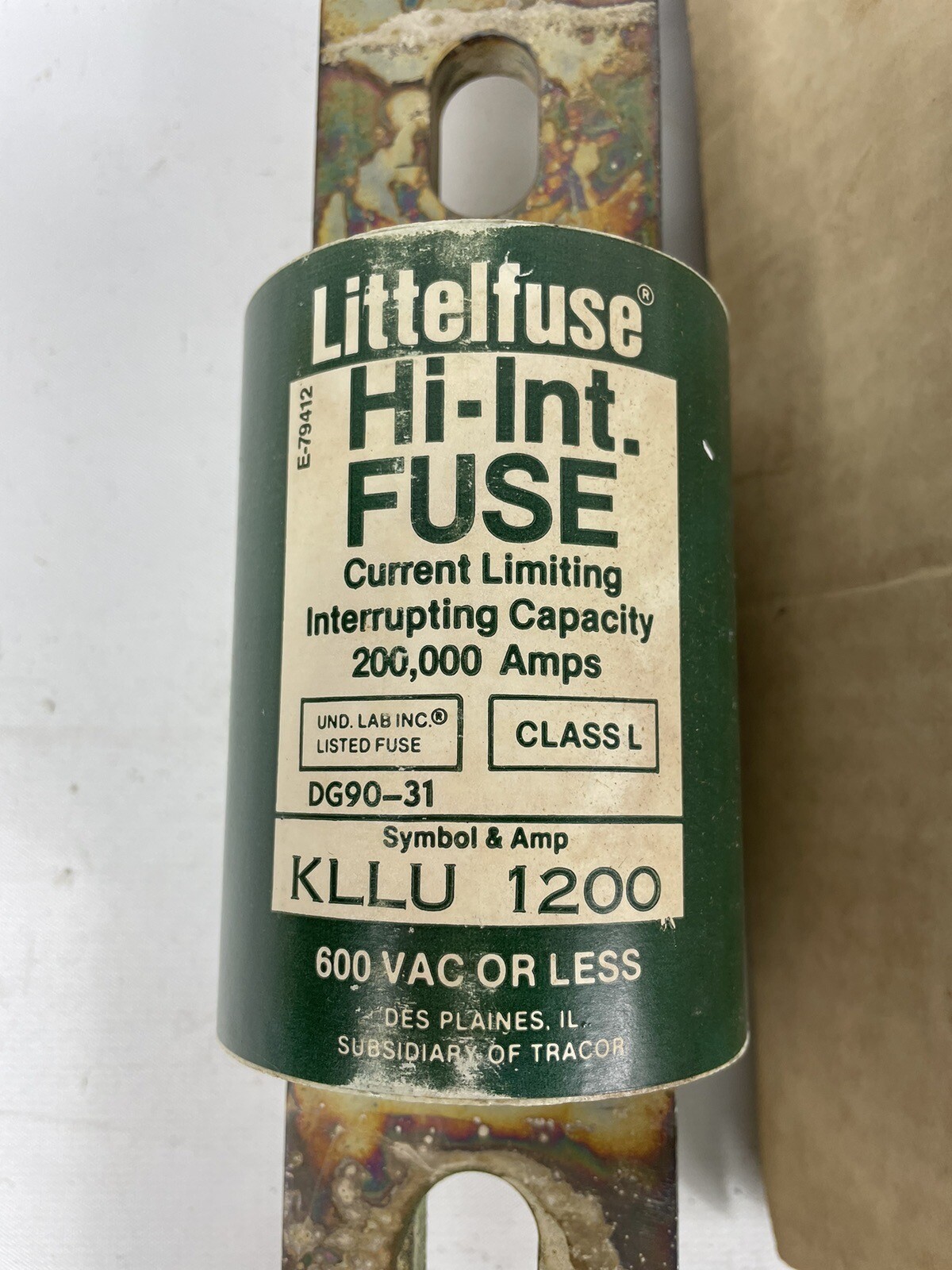 NEW Littelfuse KLLU 1200, Class L, Hi- Interrupting Time Delay 600VAC 1200 AMP