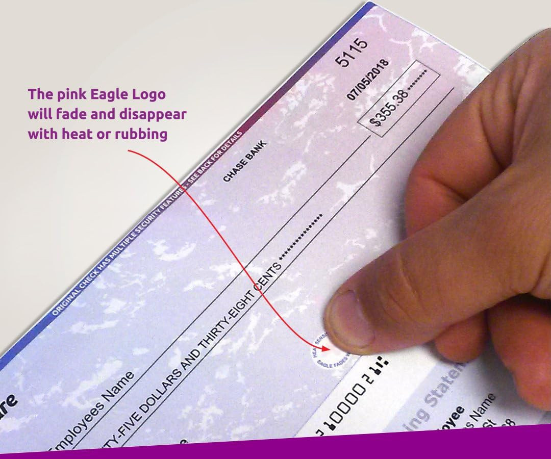 – Blank Check Stock for Laser/Ink-Jet, 8-1/2 X 11″ 24# Lb, 500 Sheets per Pack (
