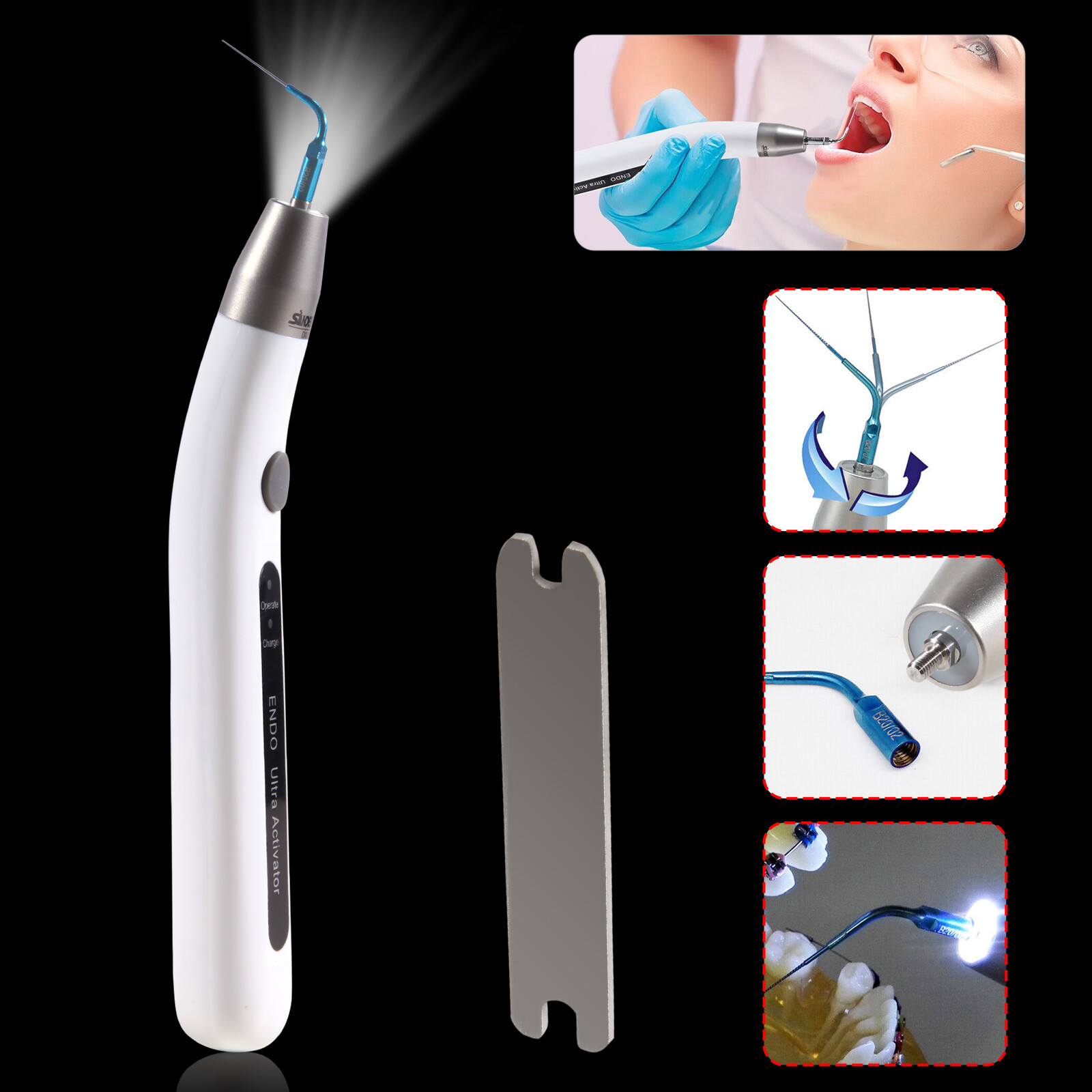 Endo Ultra Activator Dental Ultrasonic Root Canal Irrigator Handpiece 6 Tips DL