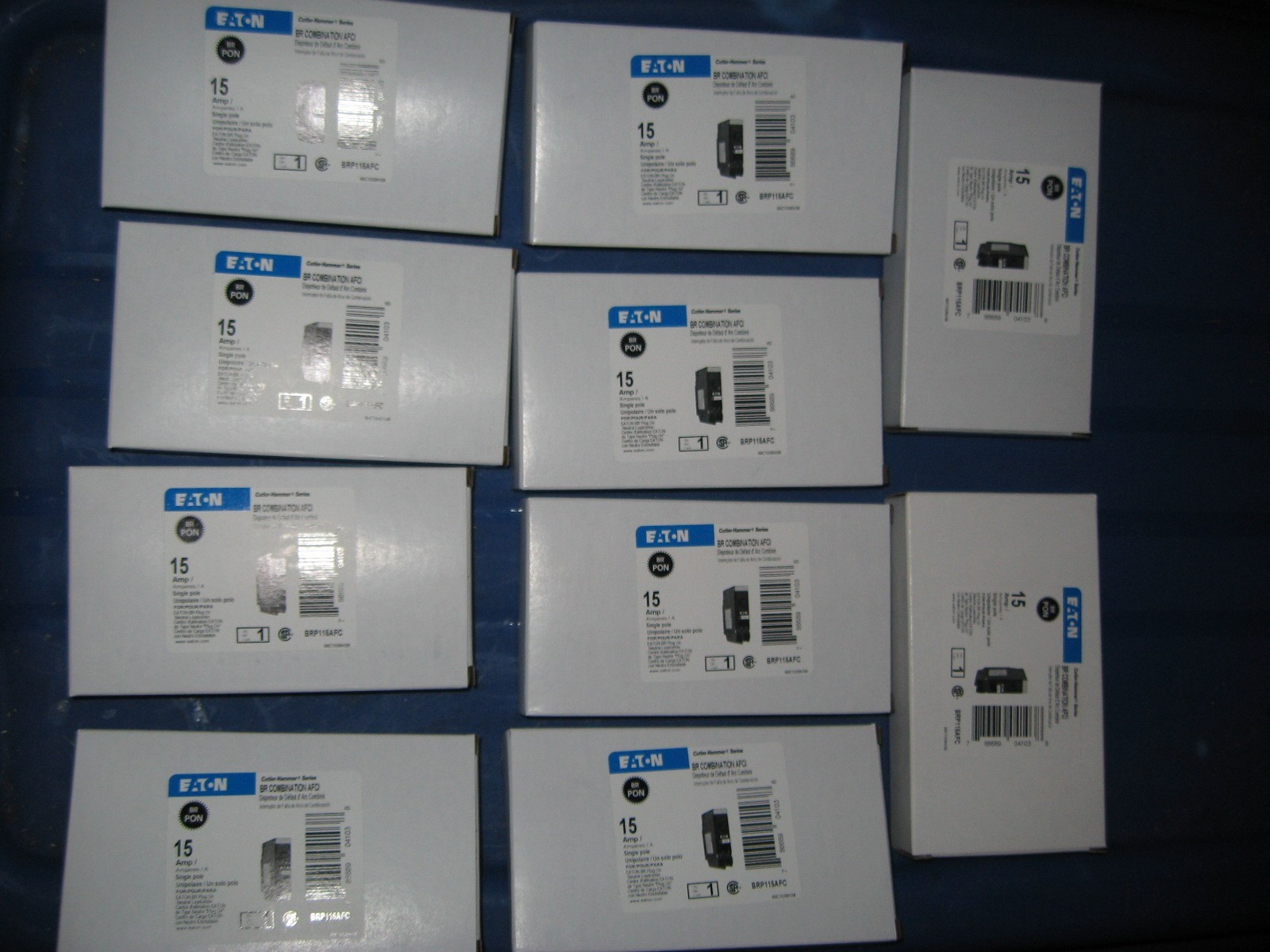 » Lot of 10 » New Eaton Cutler Hammer Arc Fault Circuit Breakers 15A BRP115AFC