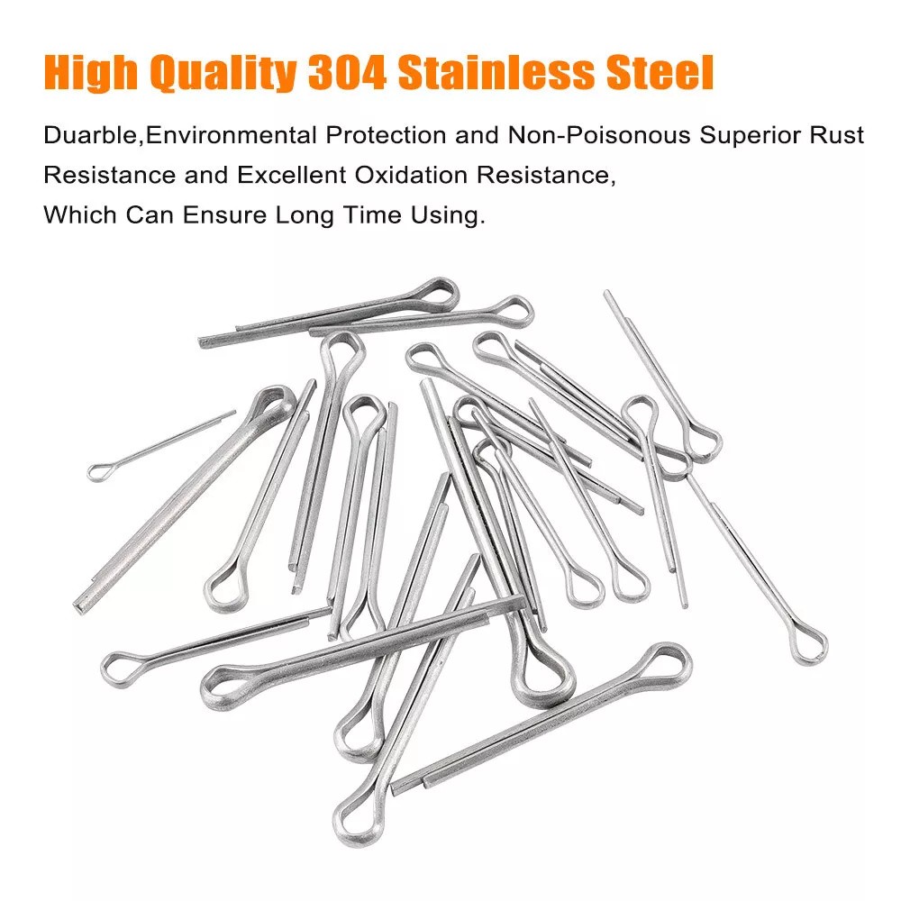 230 Pcs Cotter Pin Assortment Set 304 Stainless Steel Value Kit US