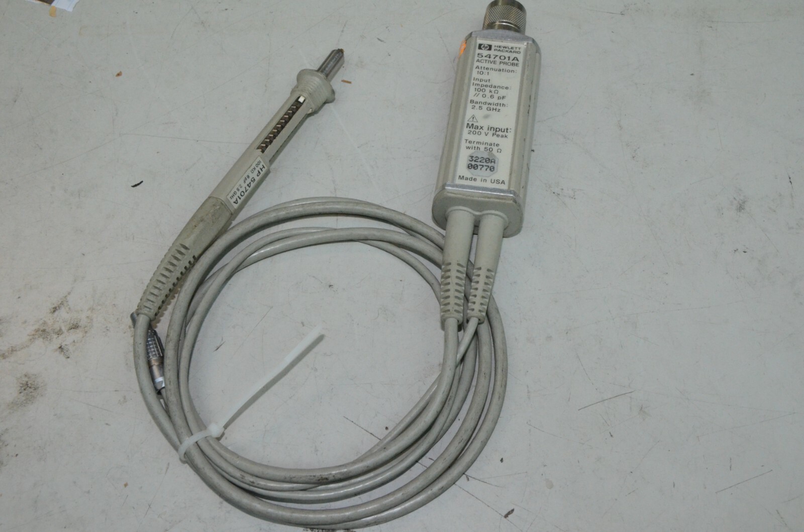 HP Agilent 54701A 2.5 Ghz Active Probe 10:1 Attenuation 50 Ohm