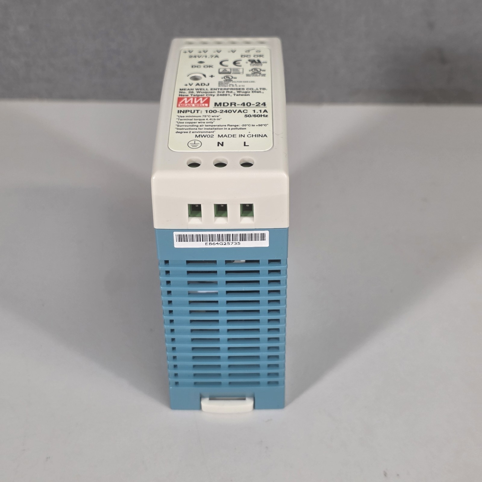 Mean Well MDR-40-24 Power Supply In 100-240V Out 24VDC 1.7A 40W NIB